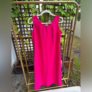 LINEN hot pink dress